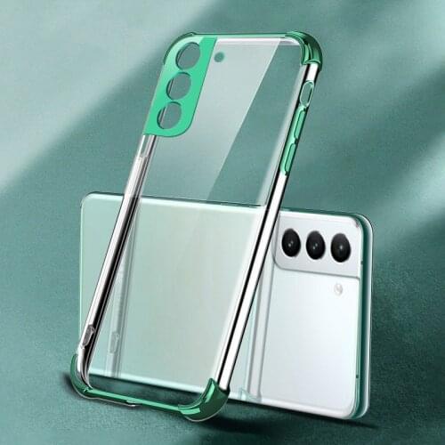 Coque Airbag Plating Soft Clear Case for Samsung Galaxy S21 Plus Ultra S21+ S21plus S21ultra 5G Shockproof Silicone Cover Fundas