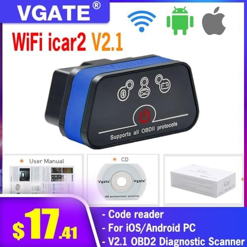 Vgate WiFi iCar2 OBDII ELM327 iCar 2 WiFi OBD2 Diagnostic Scanner For iOS/Android PC ICAR2 ELM327 WIFI Code reader