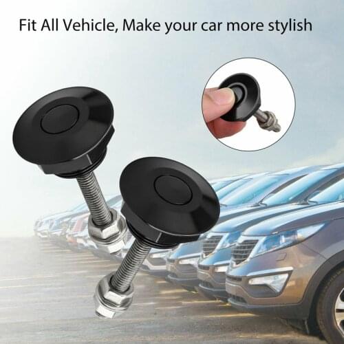 Car Engine Bonnet Lock Universal Push Button Billet Hood Pins Lock Clip Kit Car Quick Car Pins Engine Bonnets Lock Aluminum New