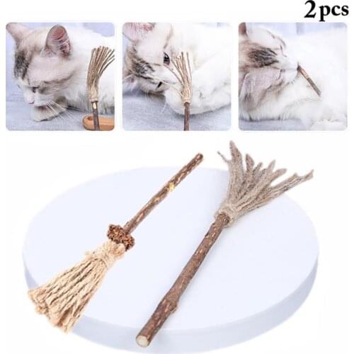 Dorakitten Cat Silvervine Sticks Toy Natural 2Pcs Broom Kitten Chew Sticks Pet Interactive Toys Pet Accessories Pet Supplies