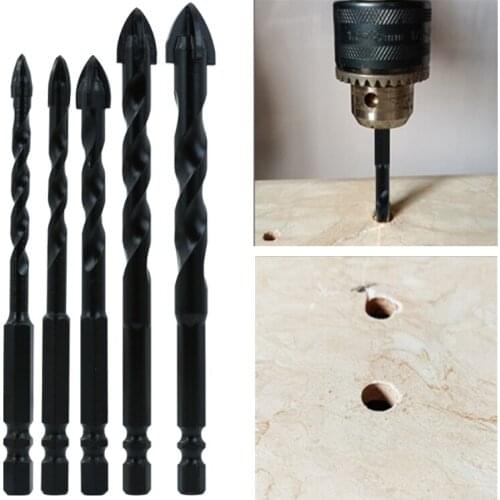 Wear-resistant Smooth Chip Evacuation Straight Shank Long Twist Cross Triangle Drill Bit Set Spi-ral Chip Flute 85AC
