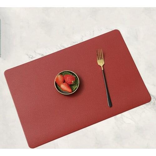 Leather Placemat Tableware Pad Oil Water Resistant Heat Insulation Non-Slip Tablemat for Kitchen Hotel Restaurant Home Decor