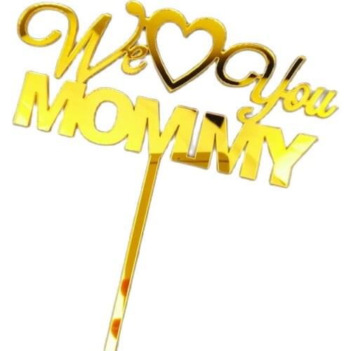 Best Mom Acrylic Cake Topper Pink Gold We Love You Mommy Cake Topper For Mothers Day Mum Birthday Party Cake Decorations