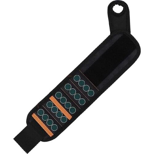 Magnetic Wristband 20 Powerful Magnets for Holding Screws Nails Drill Bits Black Magnet Wristband Handyman DIY Work Tool