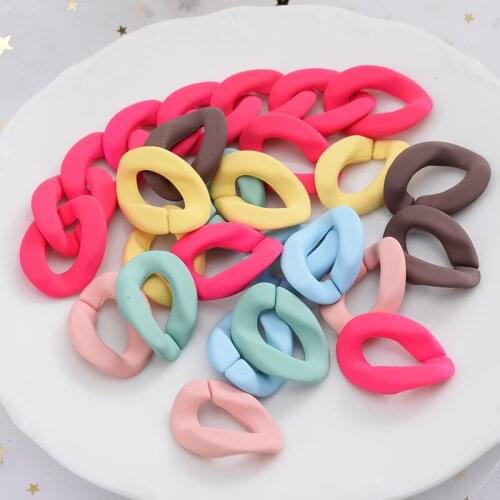 10-30Pcs 27x20mm Rubber Colors Acrylic Buckle Beads Cute Colorful Oval Shape Beads Mobile Chains Earrings Necklace Accessories