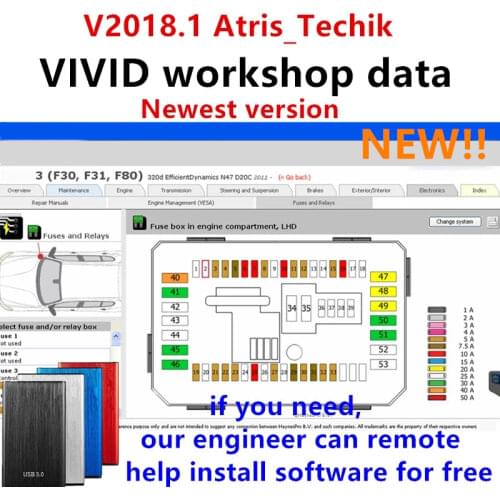 2021 New Arrival Automotive Vivid Workshop DATA 2018.01v( (Atris-Technik) Europe repair software wiring diagram +Atris parts cat