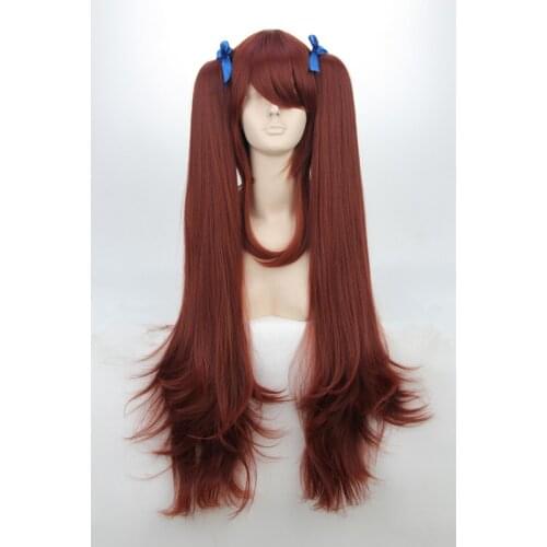 Fate/Stay night Tohsaka Another Akazawa Izumi Long Cosplay Wigs Clip Removable Ponytails Synthetic Hair Wig + Wig Cap