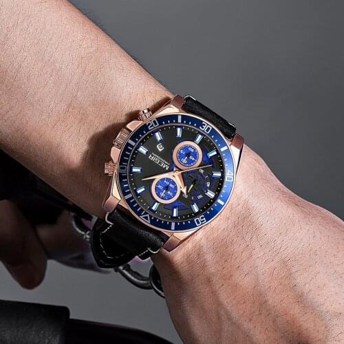 Relogio Masculino MEGIR New Fashion Mens Watches Top Brand Luxury Waterproof Wrist Watch Men Sport Chronograph Quartz Clock Mens