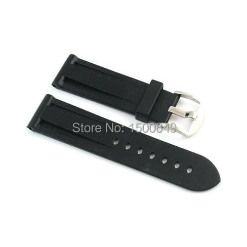 Watch Strap 24mm Rubber Strap Stainless Steel For 44mm parnis Case P82