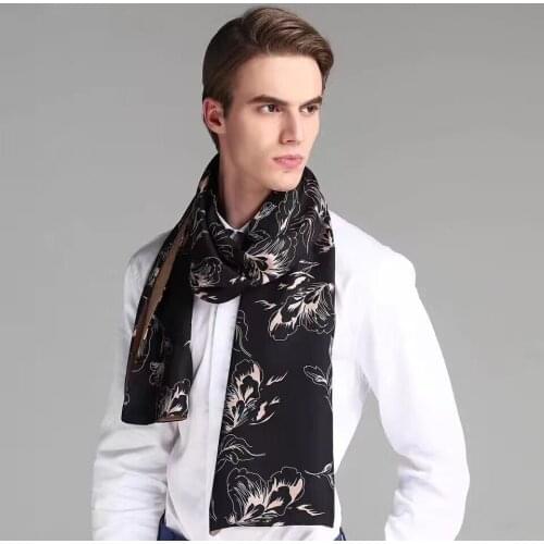 Fashion Two Sides Gentleman Scarf Silk Feeling Male Scarves Gift for Men Warm Love Drop Shipping Wholesale Good Evaluation NWJ1