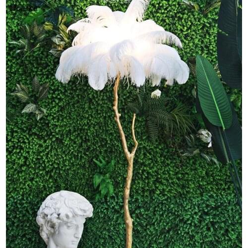 Modern living room art bedside bedroom nordic full copper vertical feather floor lamp CD50 W07