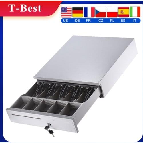 Heavy Duty Electronic Cash Drawer Box Case Storage 5 Bill 5 Coin Trays Check Entry for Epson Star POS Printer Money Register