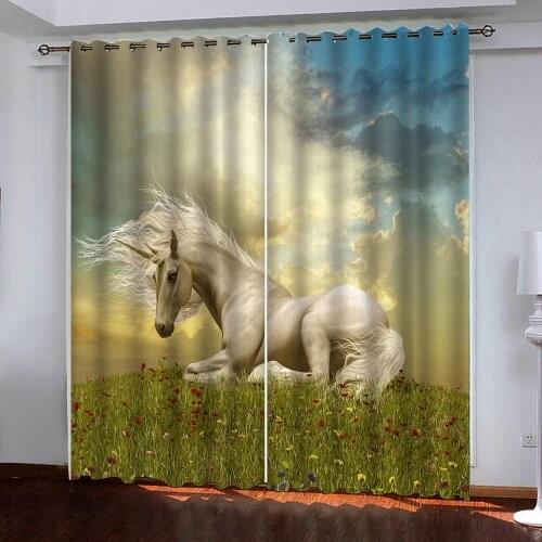 Customize 3d curtains Unicorn on the prairie blackout curtains For living room bedrooms kitchen curtain design
