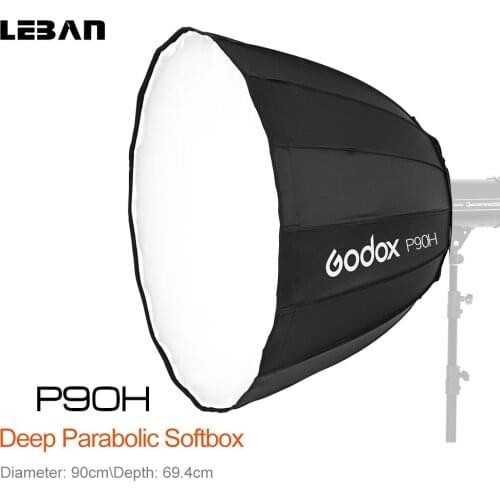 In Stock!! Godox P90H 90CM 35" Deep Parabolic Bowens Mount Portable Softbox for Studio Flash Speedlite Reflector Studio Softbox