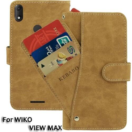 Vintage Leather Wallet WIKO VIEW MAX 5.99" Case Flip Luxury Card Slots Cover Magnet Stand Phone Protective Bags