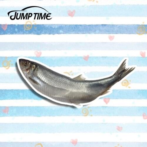 Jump Time 13cm x5.3cm Topmouth culter Fishing Decal 3D Car Styling Car Stickers Laptop Vinyl Fish Graphic Waterproof Accessories