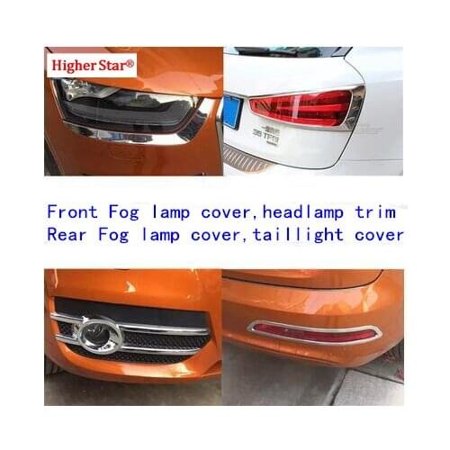 High star ABS chrome car Front fog lamp decoration cover,headlamp trim,rear fog lamp cover,taillight cover for Audi Q3 2013-2015