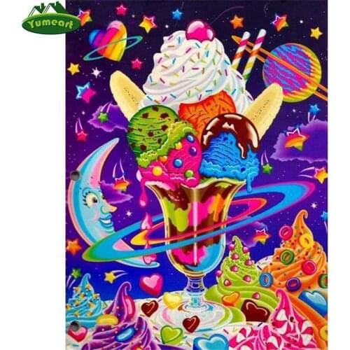 Yumeart Full Square Resin Crafts 5D Diy Diamond Painting Colorful Ice Cream Cross Stitch Kit Diamant Art Mosaic Kits by Number