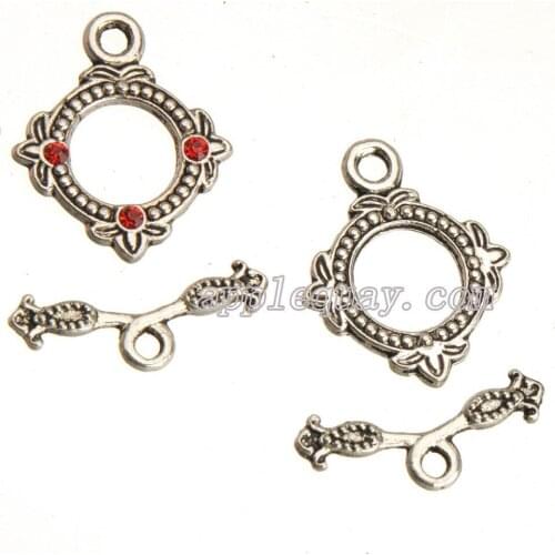 Clasps For Bracelets Necklaces Hooks DIY Handicrafts Silver OT Leaf Single Open Crystal Fashion New Jewelry Accessories 20 Sets