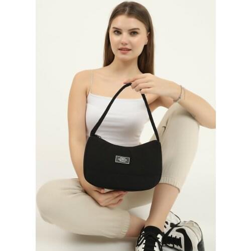 Woman Black Shoulder Bag 26x16 Cm