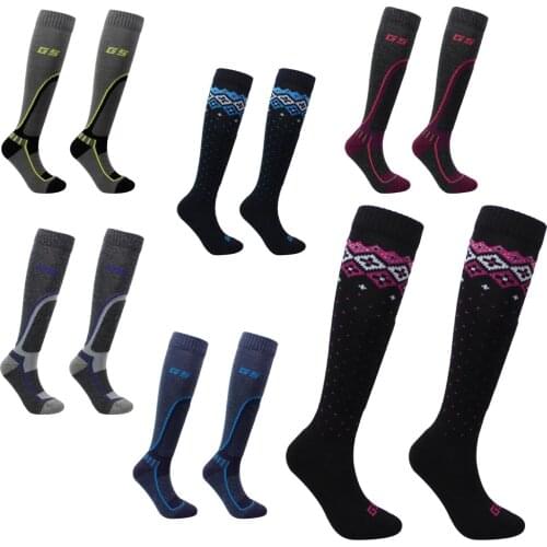 Adult Child Wool Blend Holding Winter Warm Ski Snow Stretchy Long Socks Winter Ski Socks