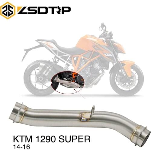 ZSDTRP Motorcycle Eliminator Down Pipe Exhaust Muffler Link Pipe For KTM 1290 Super Duke R Superduke R 2014 2015 2016