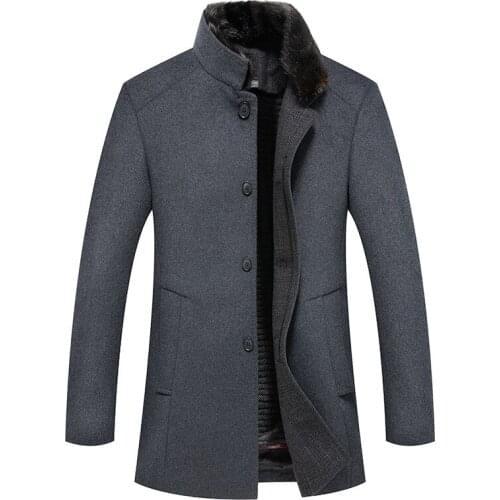 2019 New Arrival Wool Component Wool Coat Winter Jacket Smart Causal Style Thick Coat Mens Cloths