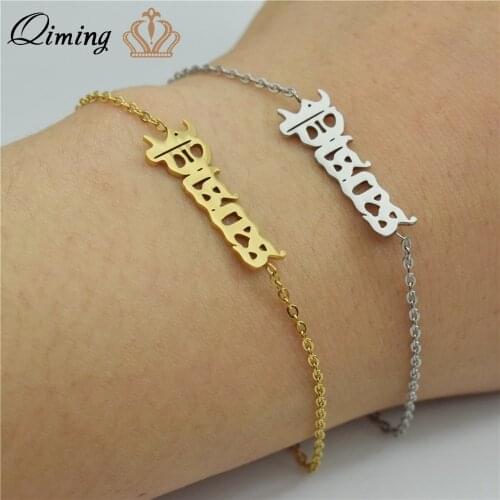 2020 Handmade 12 Constellation Bracelets Womens Fashion Alloy Zodiac Old English Letter Bracelet Couple Jewelry For Men