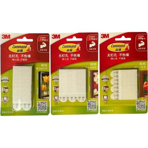 3Packs 3M Goldman Magic Traceless Hook Living Room Bedroom Creative Photo Wall Nail Free Strong Velcro Large Medium Small Buckle