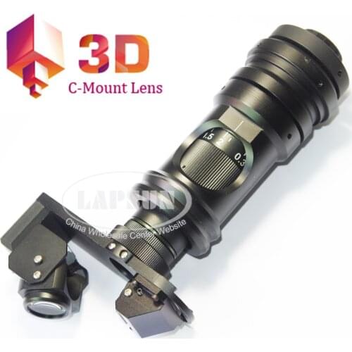 3D Stereo & 2D (2 models) 180X Zoom C-Mount Lens for Digital Industrial Microscope Camera
