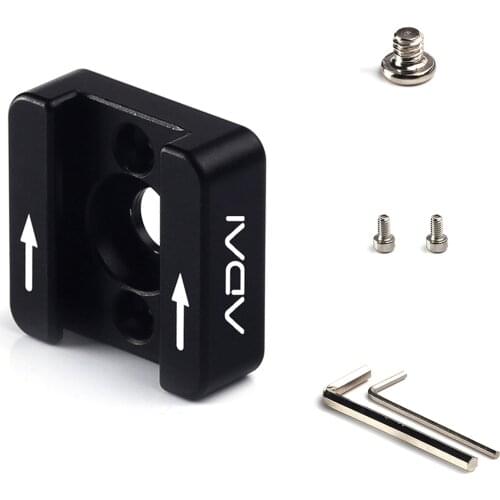 ADAI Aluminum Alloy Cold Shoe Mount Adapter Extension 1/4inch Dual M2.5 Interface for Camera Cage Microphone LED Light Mounting