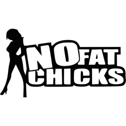 Car stying 18*9CMNO FAT CHICKS" FUNNY GIRLS JOKE PRANK Car Styling Vinyl Stickers Jdm