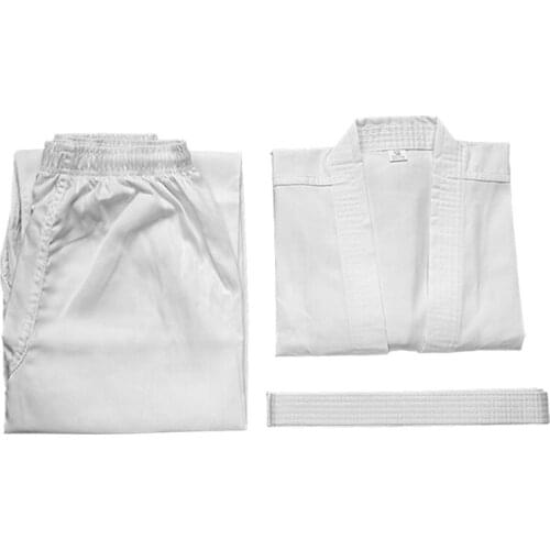 Cheap good quality child adult karate uniform suit WTF Taekwondo kick boxing MMA Martial art training clothes dobok cotton