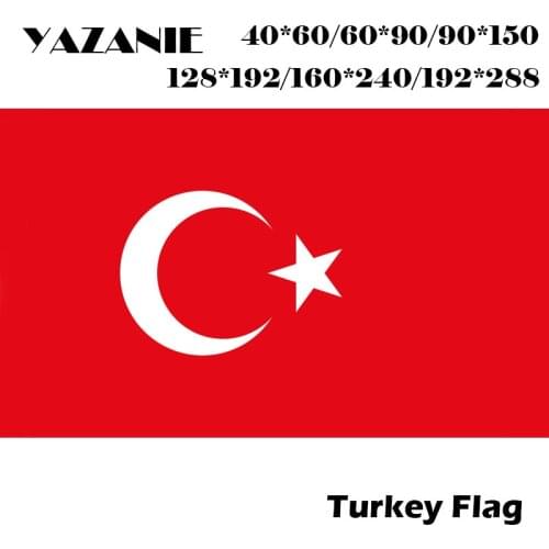 YAZANIE 60*90cm/90*150cm/120*180cm/160*240cm Turkey Flag Custom Made Double Side Football House Size Fag Outdoor Cotton Banner