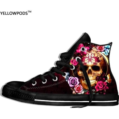Skulls & Roses Ideas & Skulls and Roses Image Printing Sneakers Shoes Canvas Breathable Zapatos De Mujer Outdoor