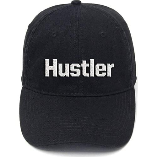 Lyprerazy Hustler Washed Cotton Adjustable Hip Hop Cool Flock Printing Baseball Cap