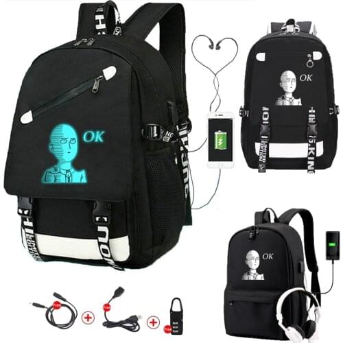 IMIDO Luminous Pattern Backpacks for School Teenagers with Usb Cable Shoulders Backpack Large Capacity Boys Travel Bags