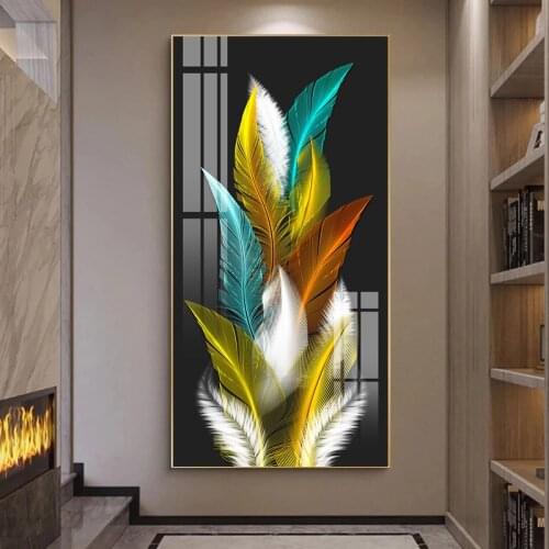 Modern Nordic Art Feather Canvas Painting On The Wall Art Posters Prints Wall Pictures for Living Room Home Wall Cuadros Decor