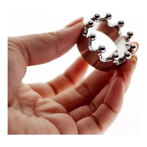 CROWN penis Ring Glans ring Metal Stainless Steel Penis Ring Lock Four Ball Head Glans Ring bondage fetish sex toys MKR988