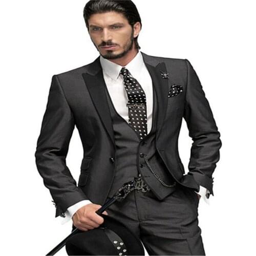 Costume Homme Mens Suits (jacket+pants+vest) Slim Fit Latest Coat Pant Design Wedding Party Blazer Groom Tuxedos Costume Homme