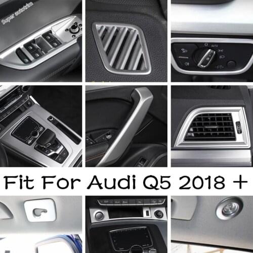 Lapetus Matte ABS Interior For Audi Q5 2018 - 2021 Window Lift Button / Headlamp / Gearbox / Air AC / Dashboard Cover Trim