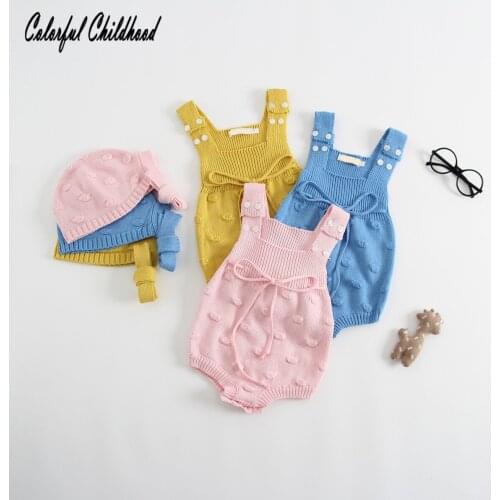Adorable baby boy/girls clothing set cotton handmade knitted romper baby infant kids jumpsuit toddler pajamas 0-24m