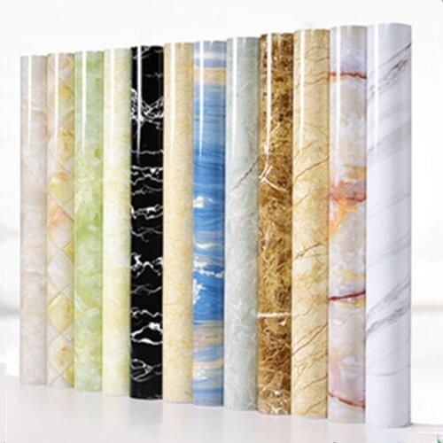 5 Meter Marble Stickers Thickened Waterproof Wallpaper Kitchen Oil Proof Cabinet Table Furniture Refurbished Self-adhesive Mural