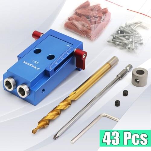 Pocket Hole Jig Kit System Wood Working Joinery Tool Set with Step Drill Bit Mini
