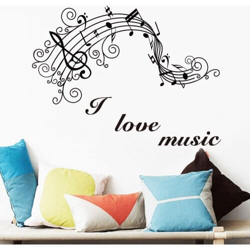 2019 New Art Music Note Wall Sticker for Bedroom decor Music room Decoration House Decal Mural home wallpaper wallsticker