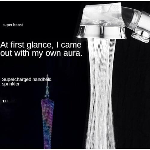 Home Pressurized Shower Head Universal Water Sprinkle Head Handheld Shower 4 Points Interface Built-in Small Fan