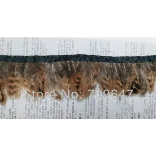 Natural White Leopard Colour Hen Ringneck Pheasant Feather Fringe 2 Yards Trim Height 6.0cm,Feathers Decoration