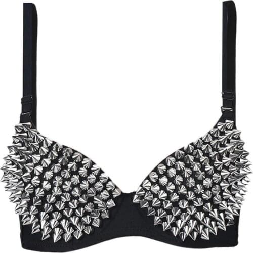 New Fetish Sexy Bra Party Dance Show Rivet Metal Punk Bra plot Role-playing Toys BDSM Toys Adult Games Sex Toys For Women