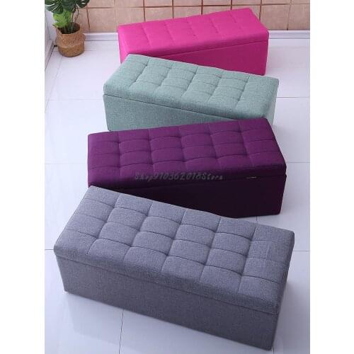 Widened Clothing Store Sofa Rest Shoes Changing Stool Household Fabric Storage Box Can Sit In Rectangular Storage Cabinet