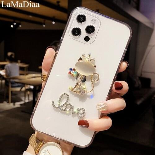 Luxury Bling Rhinestone Diamond Cover Case For iphone 12 11 Pro Max X XS Max XR Soft Clear Phone Case For iPhone 6S 7 8 Plus